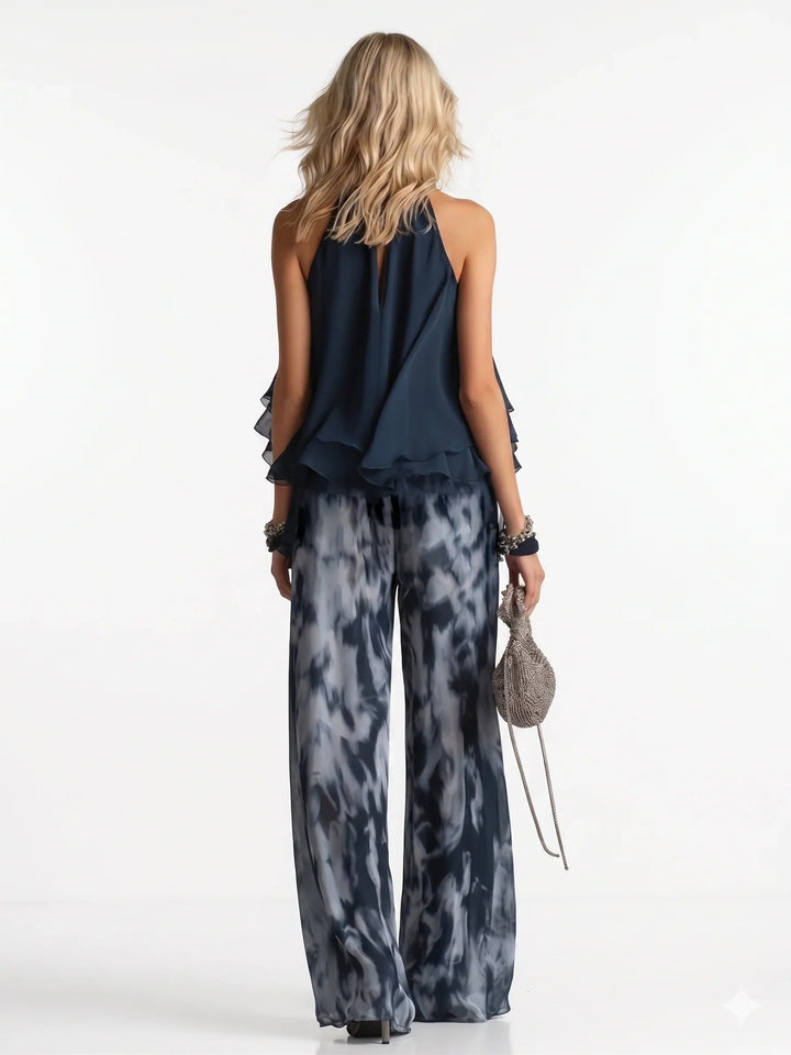 Elegant to-delt sæt i chiffon