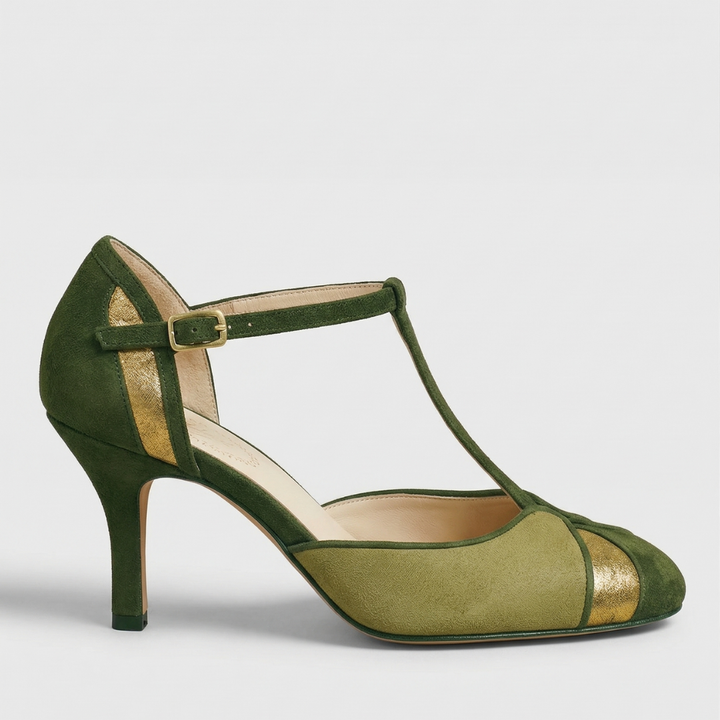Coralise | Kvinders To-Farvet Kitten Heel Slingback Pumps