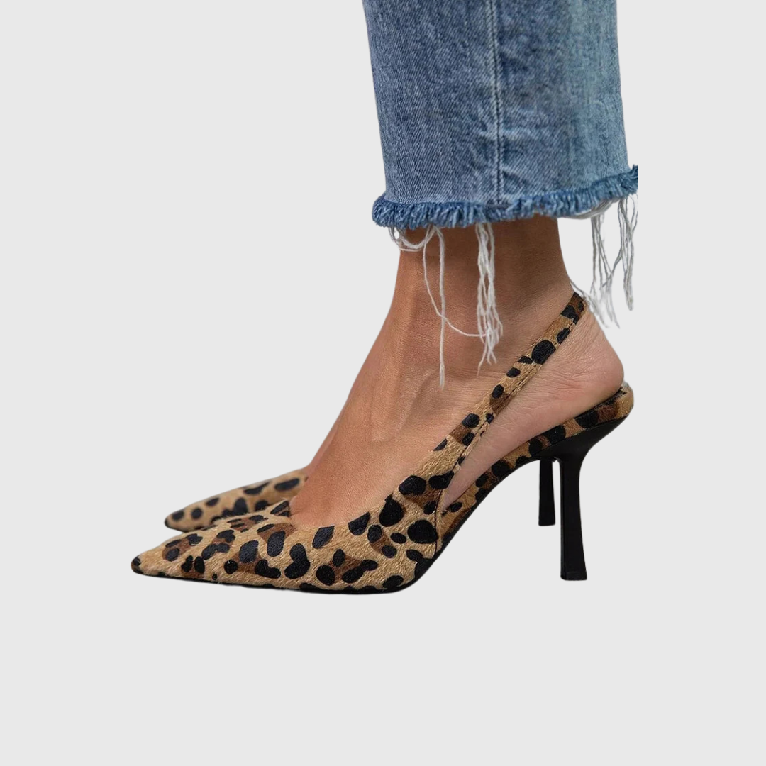 Isabriella | Kvinders Leopardprint Slingback Blokhæle