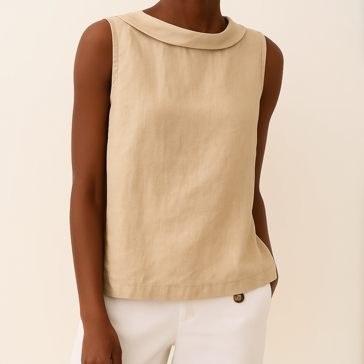 Maria™ | Sleeveless Blouse with Turtleneck