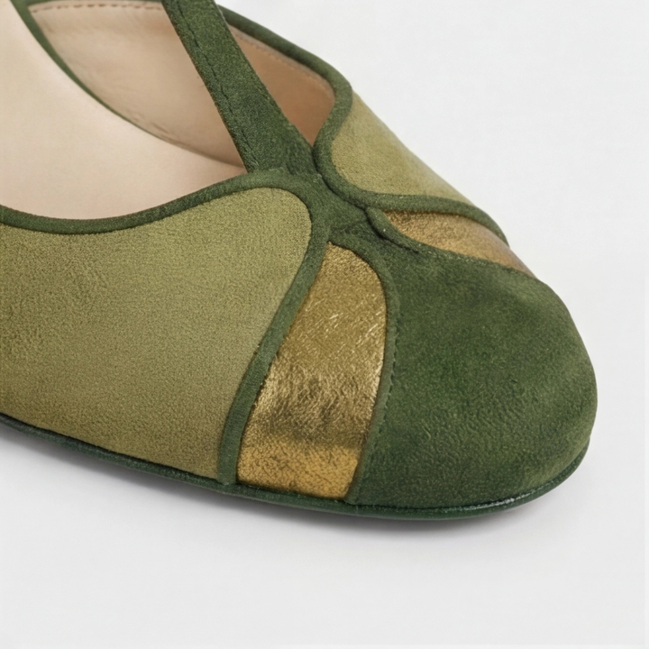 Coralise | Kvinders To-Farvet Kitten Heel Slingback Pumps