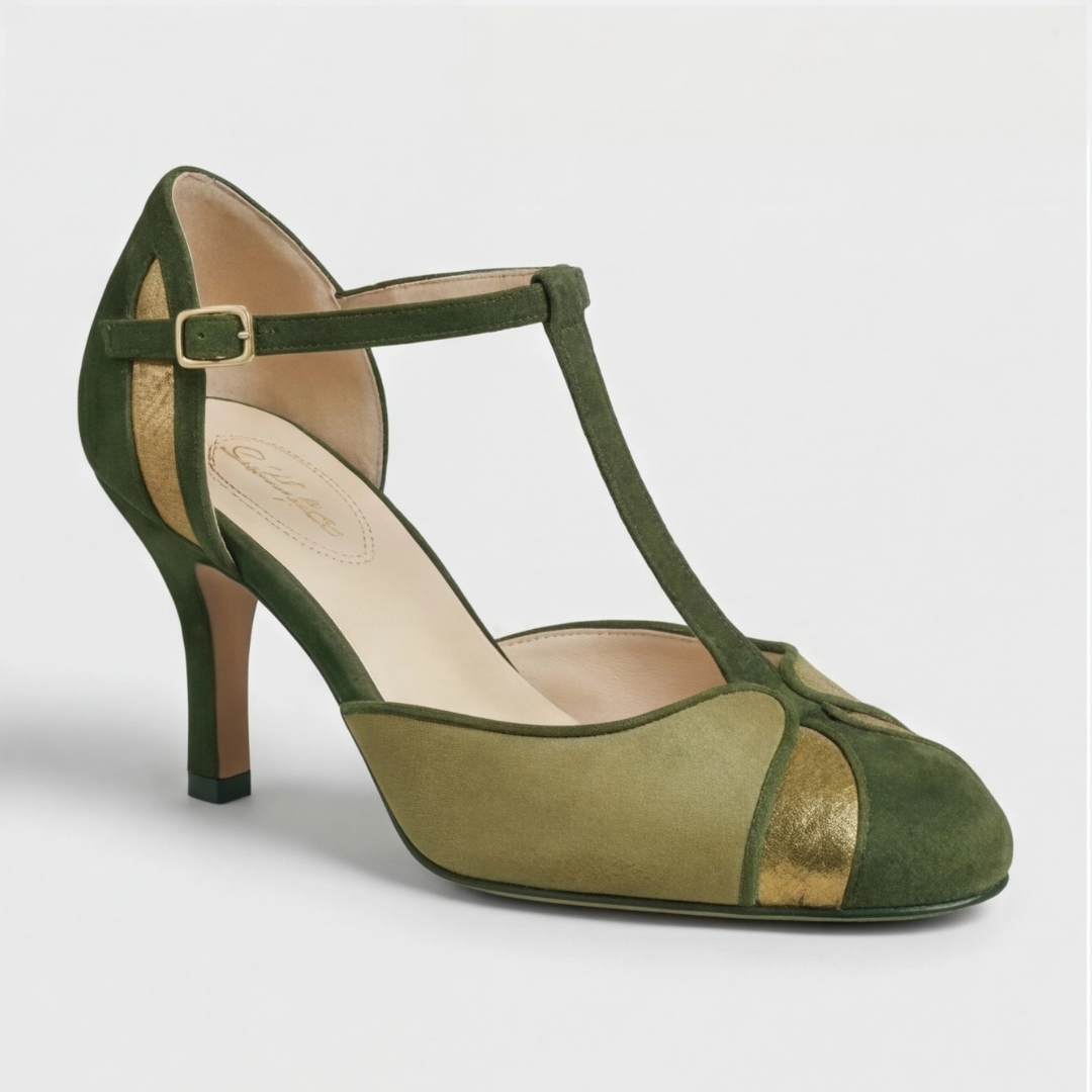 Coralise | Kvinders To-Farvet Kitten Heel Slingback Pumps