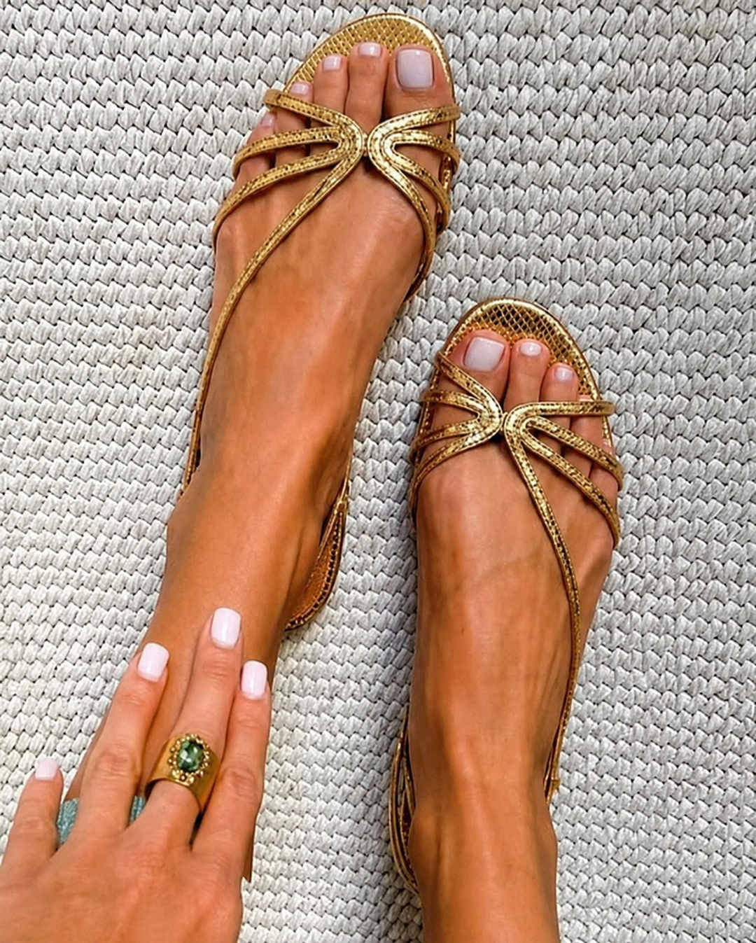 Ginevra | Gyldne Sandaler Elegant Sommer