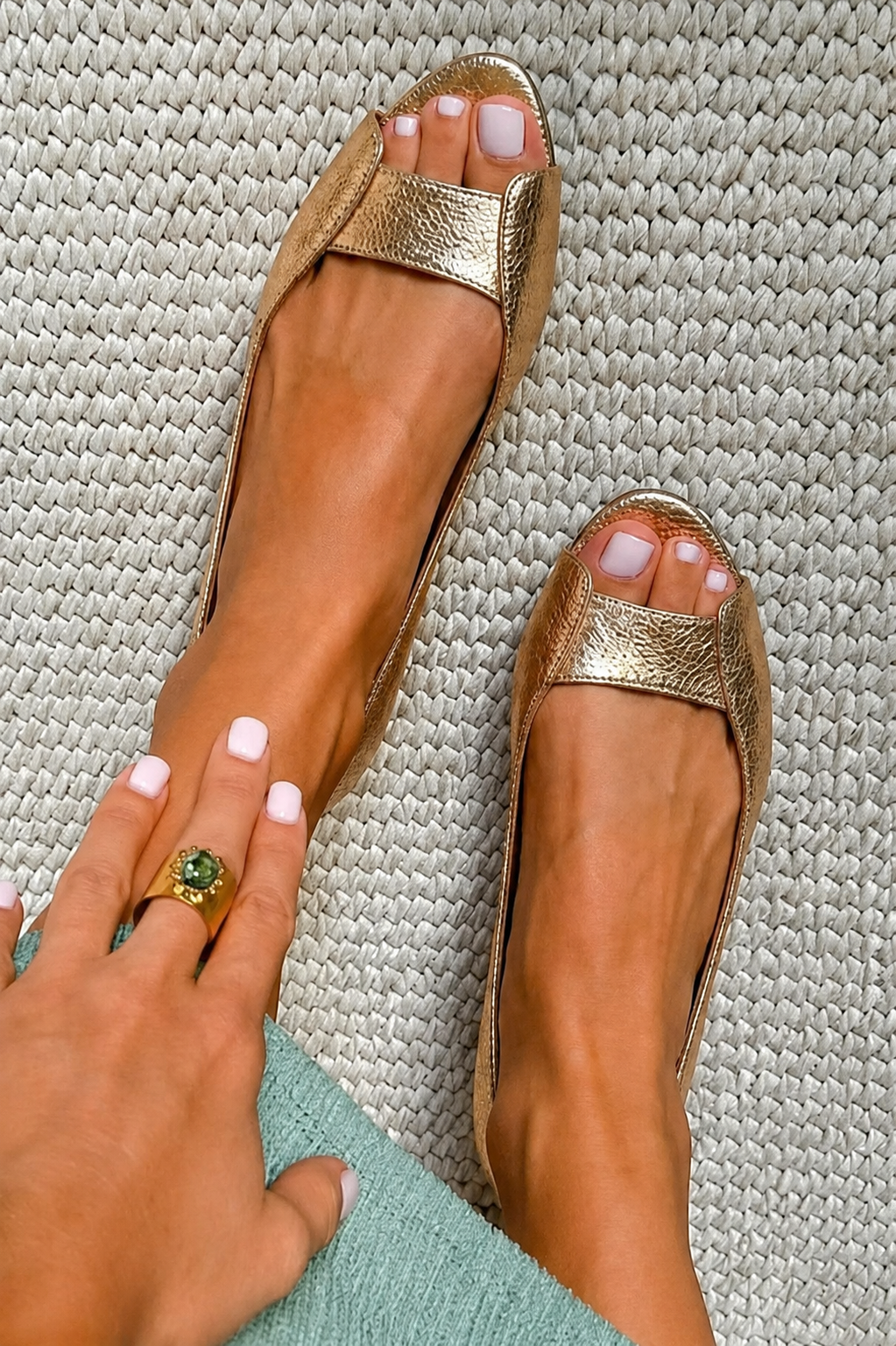 Adelina | Guld Sandaler Komfort Chic