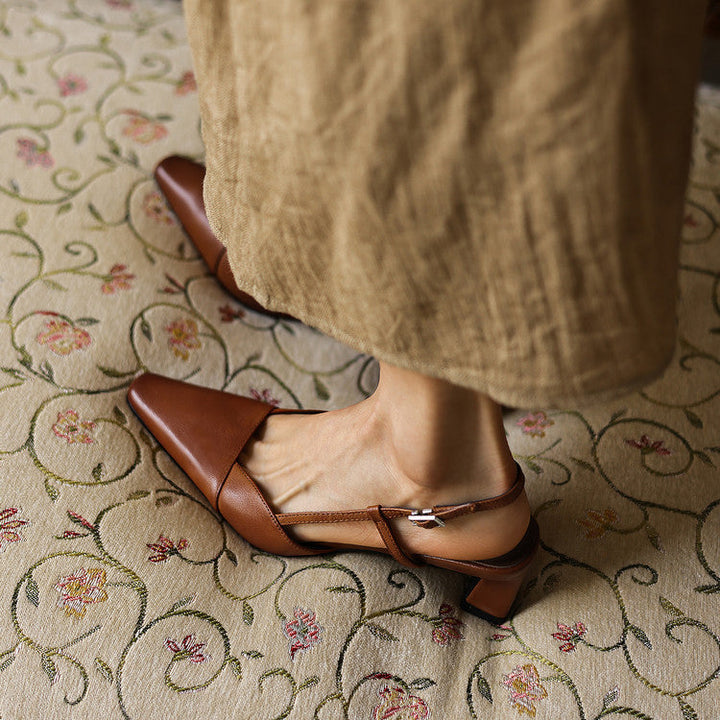 Serelle | Læder Slingback Hæle