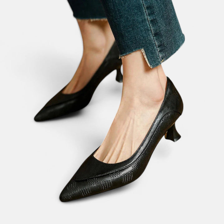 Amara | Kvinders Læder Kitten Heel Pumps