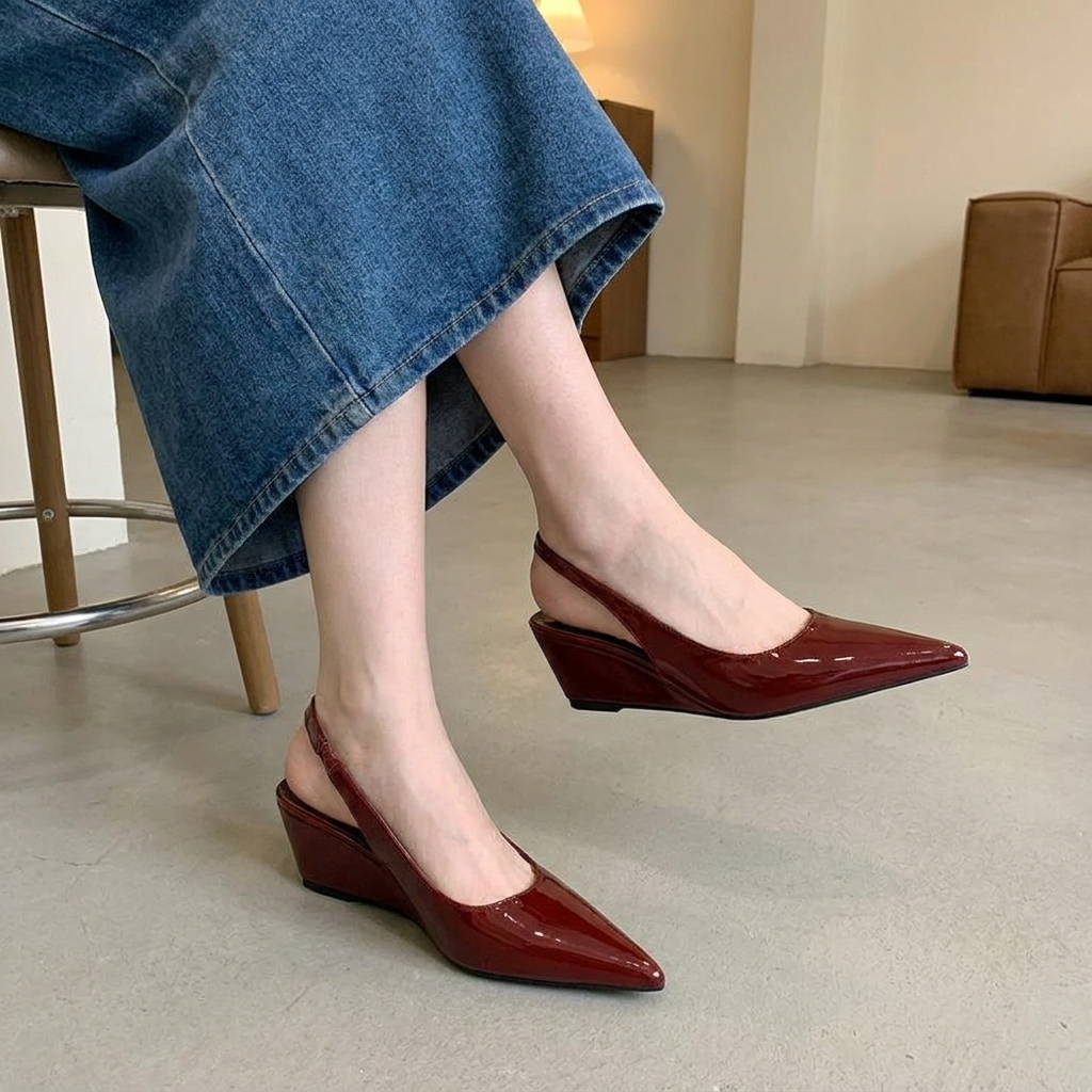 Elena | Elegant Slingback Wedge Hæle