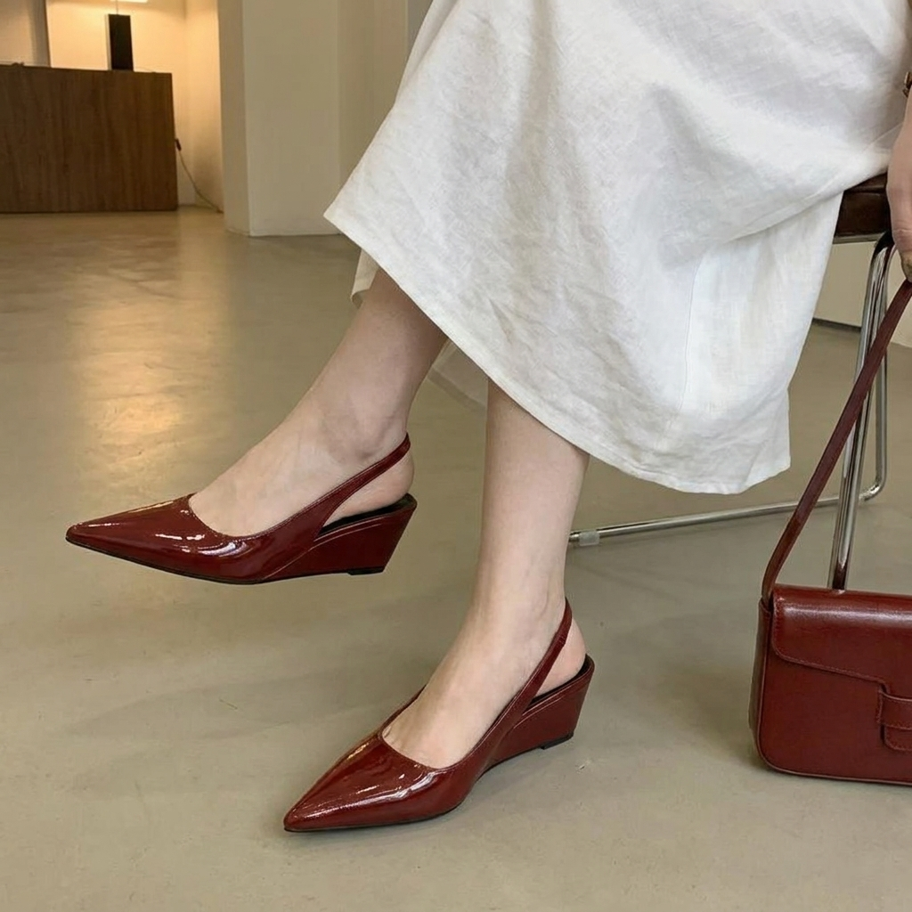 Elena | Elegant Slingback Wedge Hæle